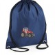 Personalised EMBROIDERED Red Tractor Drawstring Gym Bag 