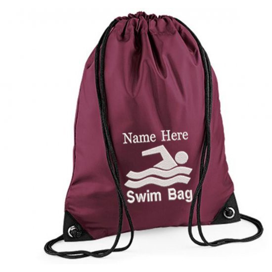 Personalised Embroidered Swim  Drawstring Gym Bag