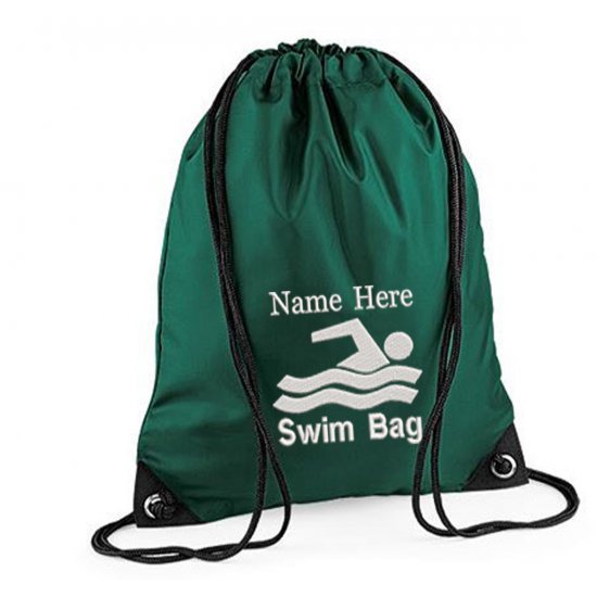 Personalised Embroidered Swim  Drawstring Gym Bag