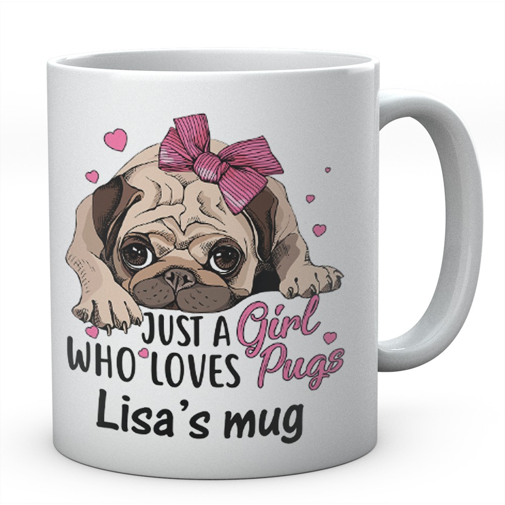 Personalised girl outlet with dog mug