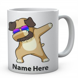 Personalised Dabbing Pug Mug Customised With Name Ceramic Mug