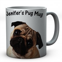 Pug Mug Customised With Name Ceramic Mug