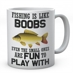 Fishing Is Like Boobs Even The Small Ones Are Fun To Play With Ceramic Mug Common Carp Design