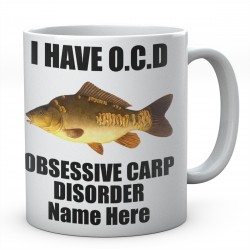 I Have O.C.D Obsessive Carp Disorder Mirror Carp Personalised Ceramic Mug