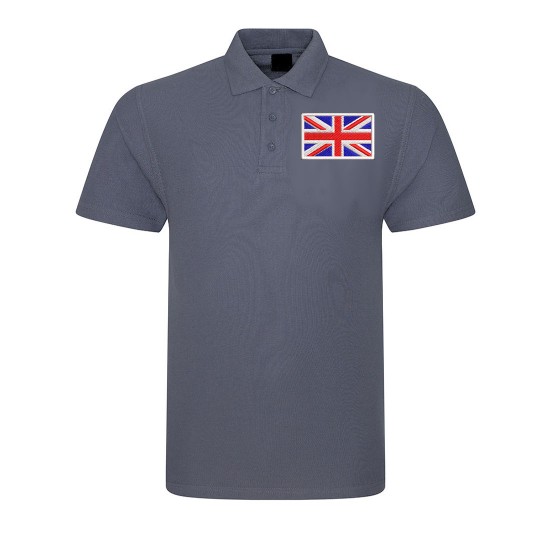 Embroidered Union Jack onto Unisex Polo Shirt