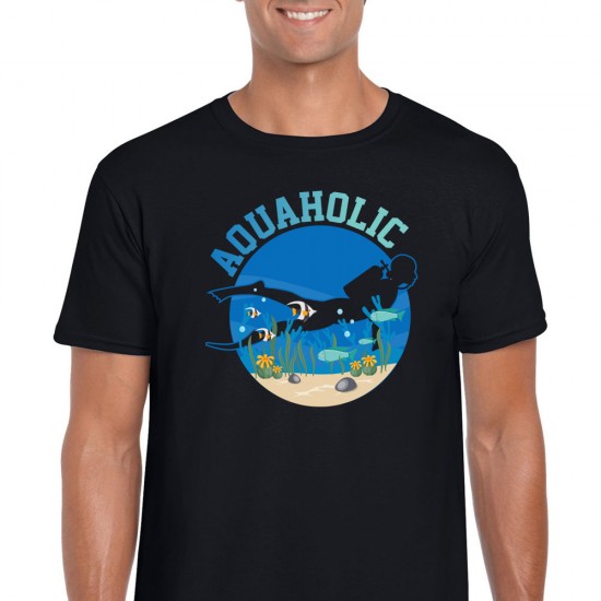 Aquaholic Unisex Black T Shirt