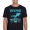 Diving Keeps Me Morally High Unisex Black T Shirt