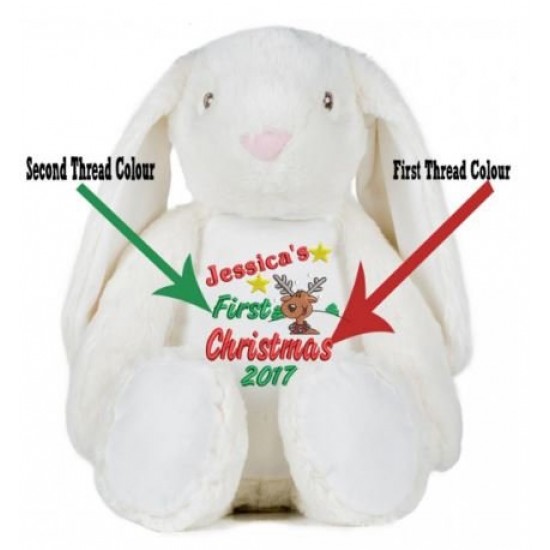  My 1st Christmas (ReinDeer) Rabbit Personalised Teddy Bear
