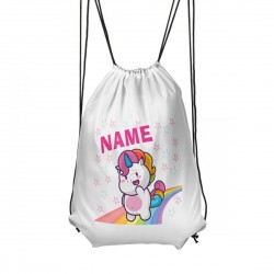 Personalised Shy Unicorn Gym Bag
