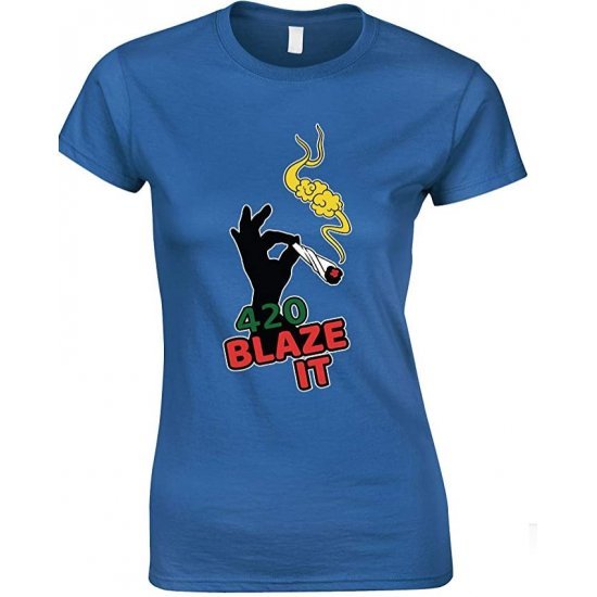 420 Blaze IT Weed -Ladies Fun T Shirt