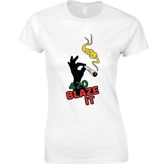 420 Blaze IT Weed -Ladies Fun T Shirt