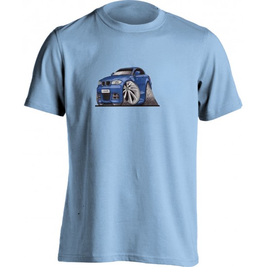 Koolart BMW 1 Coupe Blue-3152-Child's Motor Vehicle Kartoon T Shirt 