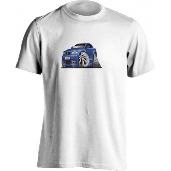 Koolart BMW 1 Coupe Blue-3152-Child's Motor Vehicle Kartoon T Shirt 