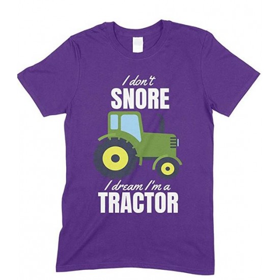  I Don't Snore, I Dream I'm Green A Tractor Funny Unisex Children's Printed T Shirt Boy/Girl 