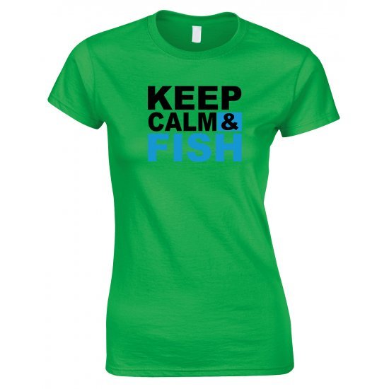 Keep Calm & Fish - Ladies Style T Shirt