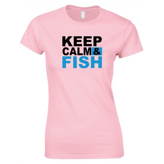 Keep Calm & Fish - Ladies Style T Shirt