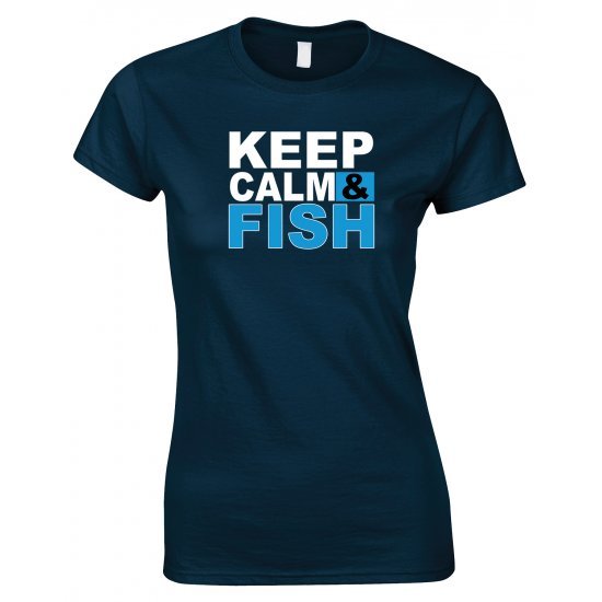 Keep Calm & Fish - Ladies Style T Shirt