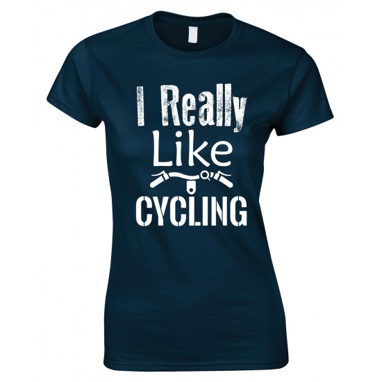 I Really Like Cycling-Ladies Bicycle T Shirt