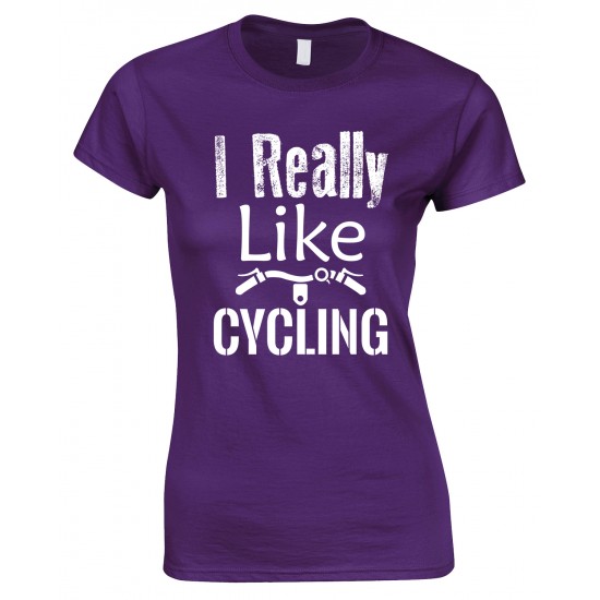 I Really Like Cycling-Ladies Bicycle T Shirt