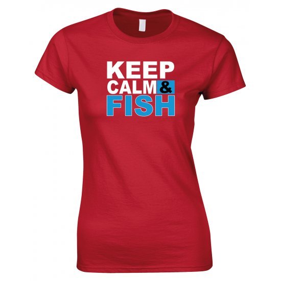 Keep Calm & Fish - Ladies Style T Shirt