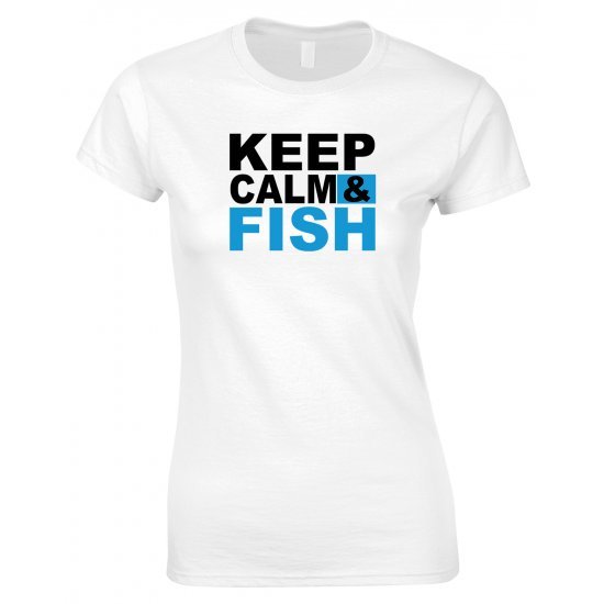 Keep Calm & Fish - Ladies Style T Shirt