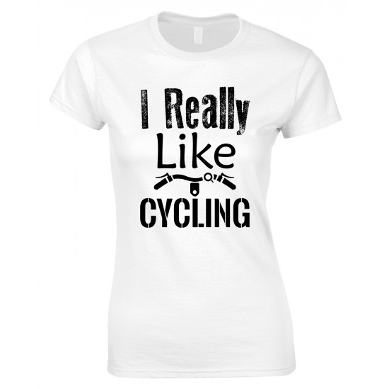 I Really Like Cycling-Ladies Bicycle T Shirt