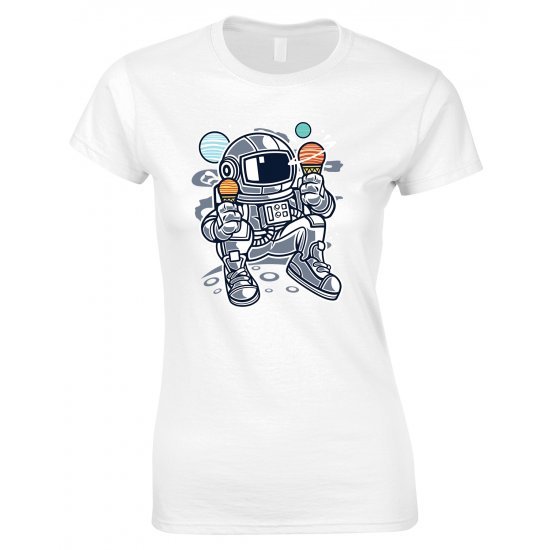 Astronaut Ice Cream, Ladies Space T Shirt 