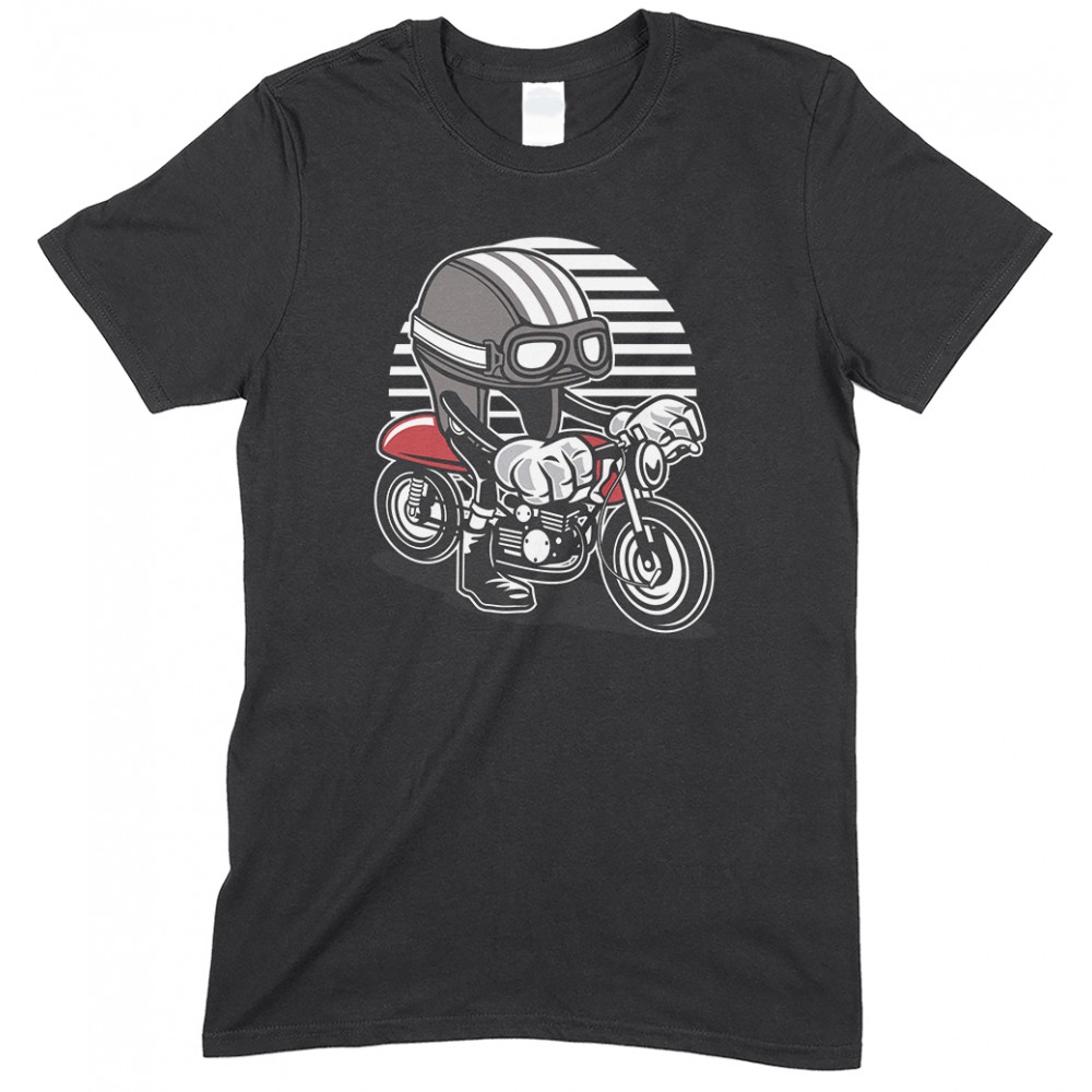 MOTORCYCLE T SHIRTS : Caferacer Cartoon Motorbike Funny Men's ...