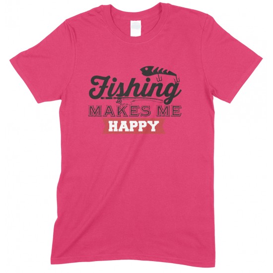 Fishing Makes Me Happy-Fun Child's T Shirt