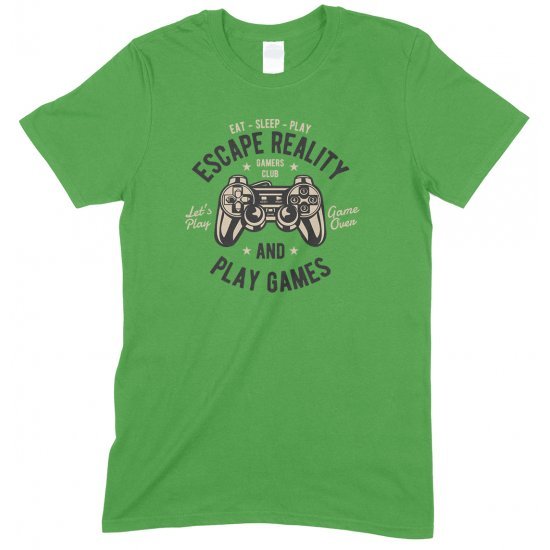 Eat Sleep Play Escape Reality and Play Games - Unisex T-Shirts-Girls-Boys