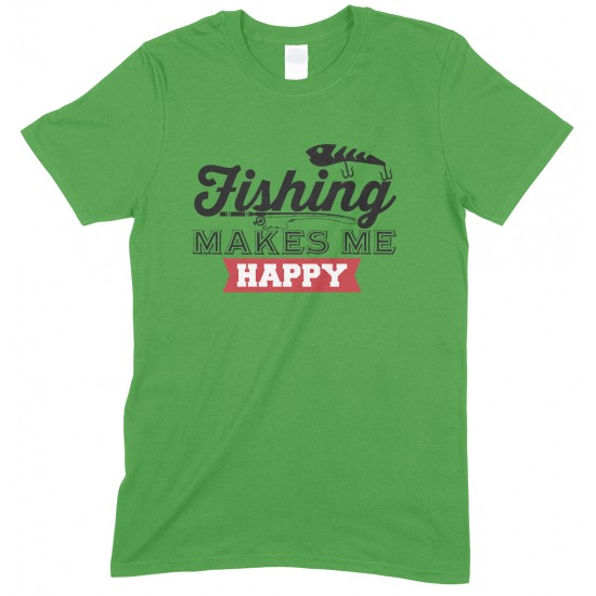 Fishing Makes Me Happy-Fun Child's T Shirt