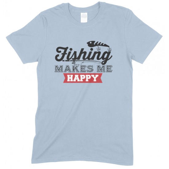 Fishing Makes Me Happy-Fun Child's T Shirt