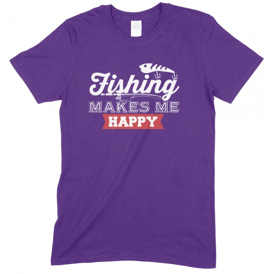 Fishing Makes Me Happy-Fun Child's T Shirt