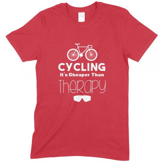  Cycling It's Cheaper Than Therapy-Adults Unisex T Shirt 