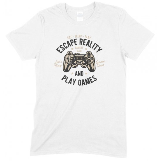 Eat Sleep Play Escape Reality and Play Games - Unisex T-Shirts-Girls-Boys