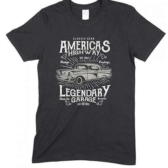  Classic Gear America's Highway Legendary Garage -Unisex Men's T Shirt 