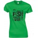 Born to Fish Forced to Work - Ladies Fishing T Shirt