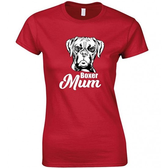  Boxer Face Dog Mum-Ladies T Shirt 