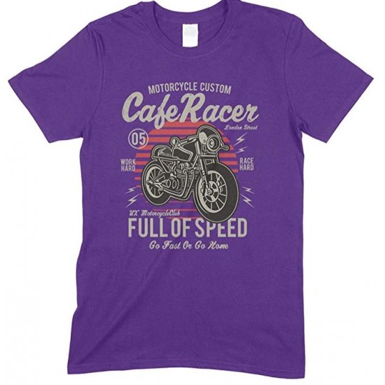 Motorcycle Custom Cafe Racer Full of Speed Go Fast Or Go Home -Men's Unisex T Shirt 