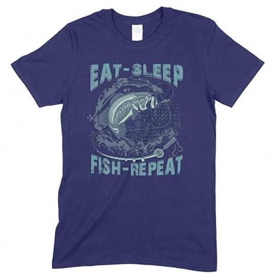 Eat Sleep Fish Repeat-Men's Unisex  Fishing T Shirt