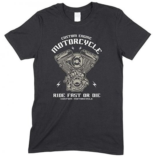 Custom Engine Motorcycle Ride Fast Or Die Kid's Unisex Fun T Shirt Boy-Girl 