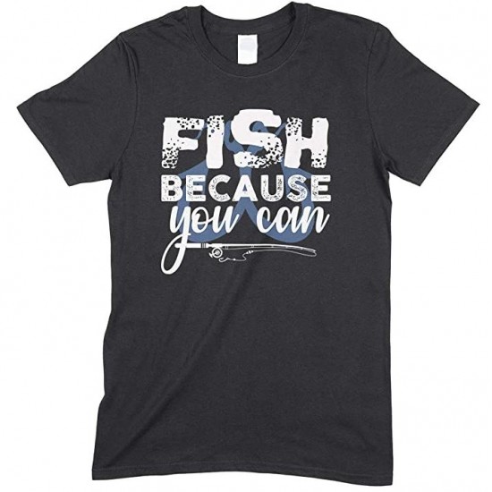  Fish Because You Can-Kids Unisex Fishing T Shirt-Boy- Girl