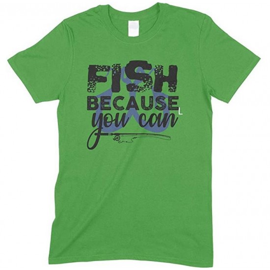  Fish Because You Can-Kids Unisex Fishing T Shirt-Boy- Girl