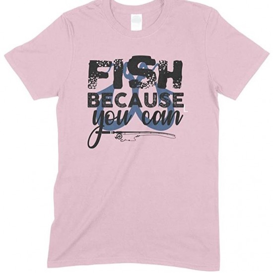  Fish Because You Can-Kids Unisex Fishing T Shirt-Boy- Girl