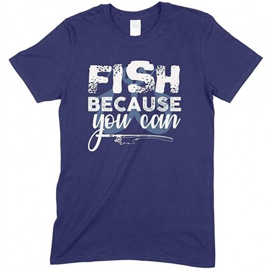  Fish Because You Can-Kids Unisex Fishing T Shirt-Boy- Girl