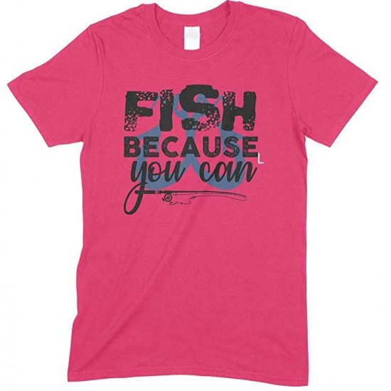  Fish Because You Can-Kids Unisex Fishing T Shirt-Boy- Girl