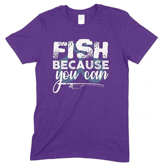  Fish Because You Can-Kids Unisex Fishing T Shirt-Boy- Girl