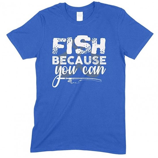  Fish Because You Can-Kids Unisex Fishing T Shirt-Boy- Girl