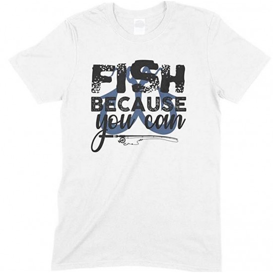  Fish Because You Can-Kids Unisex Fishing T Shirt-Boy- Girl