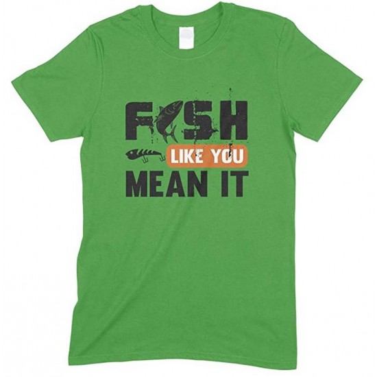 Fish Like You Mean It-Kids Unisex Fishing T Shirt-Boy- Girl